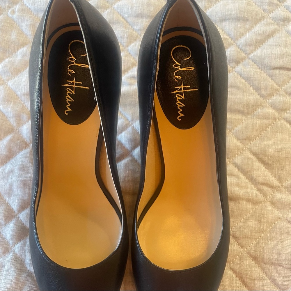 Cole Haan Nike Air Peep Toe Pump Heels Black 8.5B - Picture 6 of 13